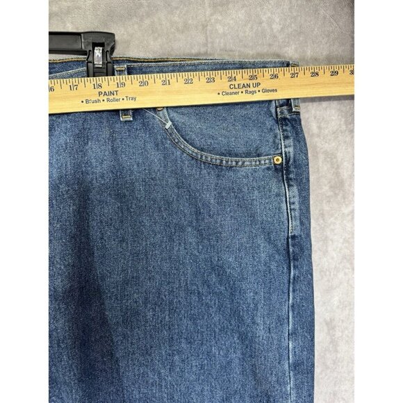 Levis 505 Jeans Mens 54x30 Blue Regular Straight Leg Denim Cotton Stretch NEW - Picture 7 of 8